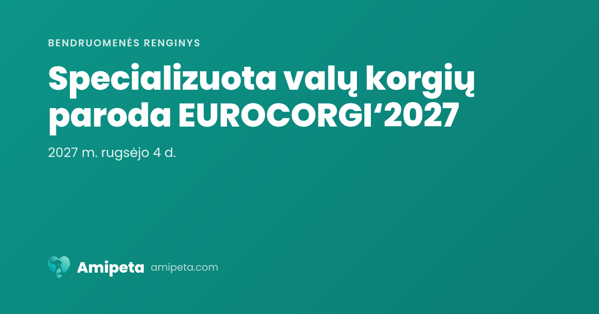 Specializuota valų korgių paroda EUROCORGI‘2027