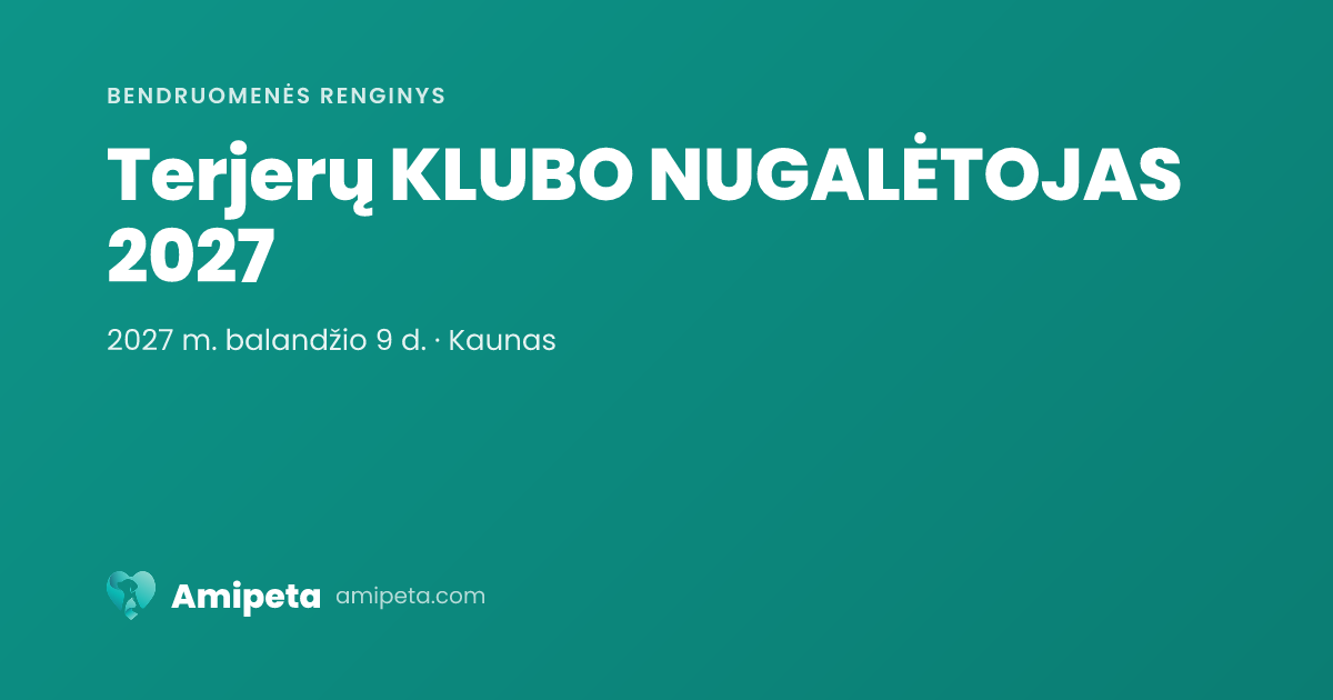 Terjerų KLUBO NUGALĖTOJAS 2027