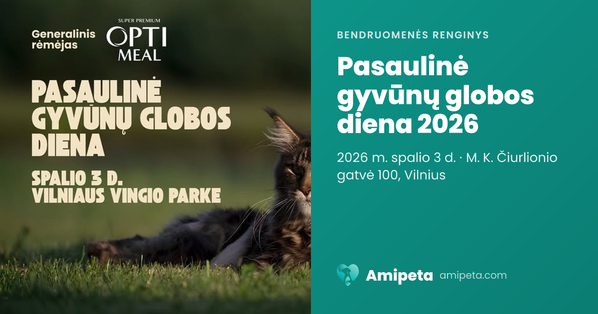 Pasaulinė gyvūnų globos diena 2026