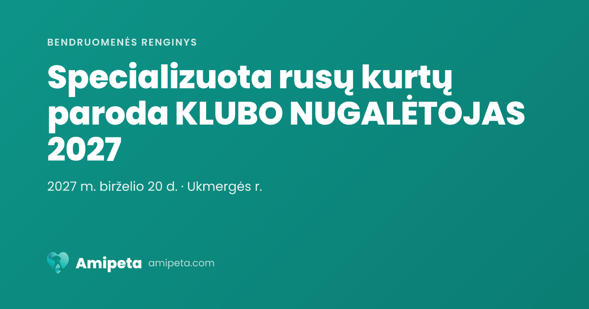 Specializuota rusų kurtų paroda KLUBO NUGALĖTOJAS 2027