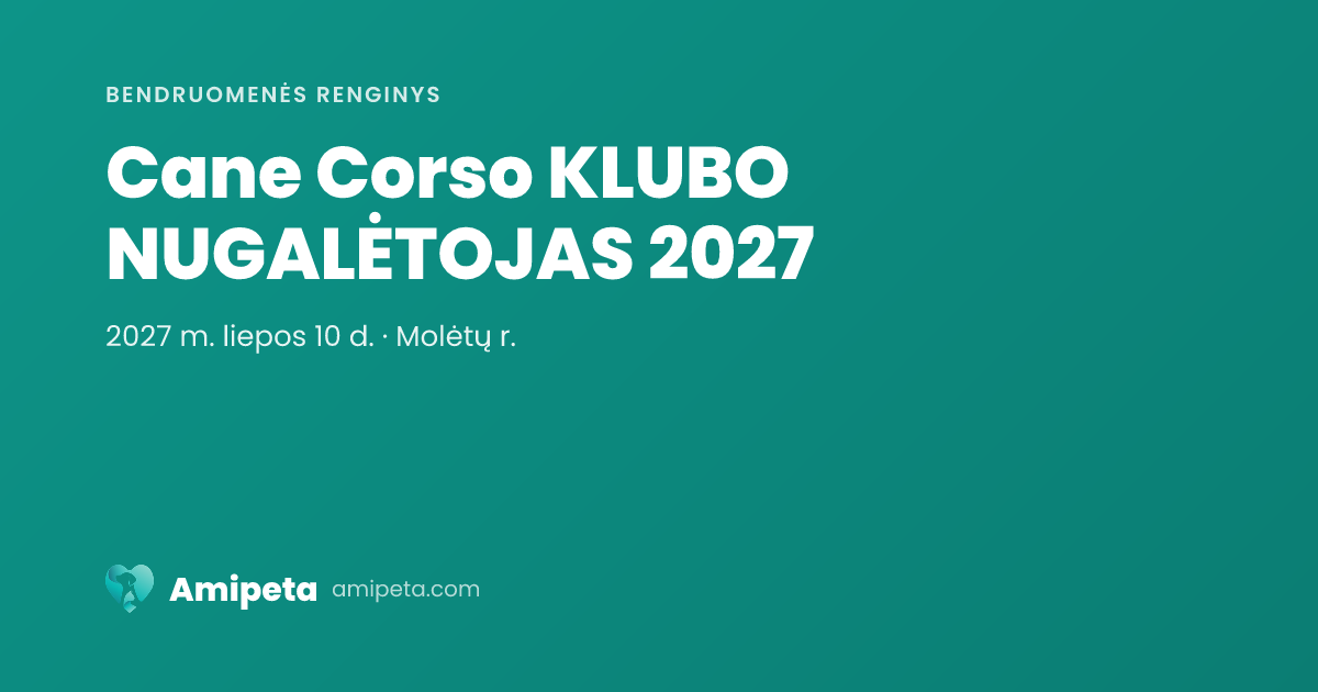 Cane Corso KLUBO NUGALĖTOJAS 2027
