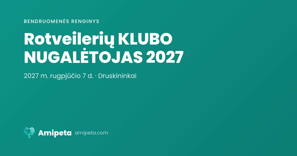 Rotveilerių KLUBO NUGALĖTOJAS 2027