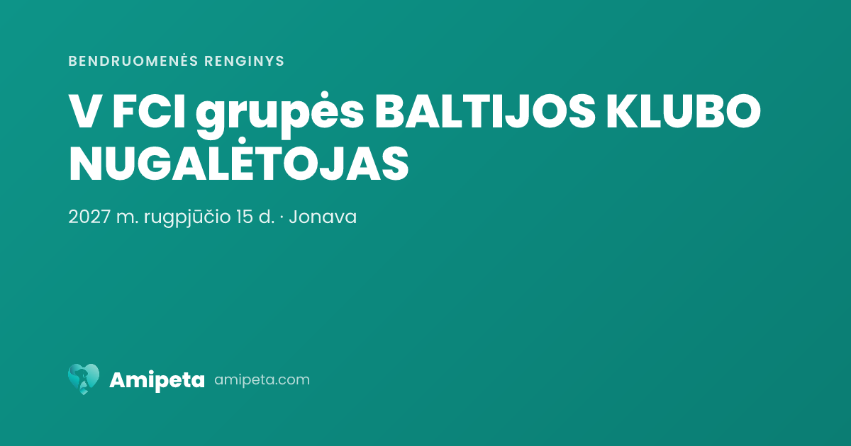 V FCI grupės BALTIJOS KLUBO NUGALĖTOJAS