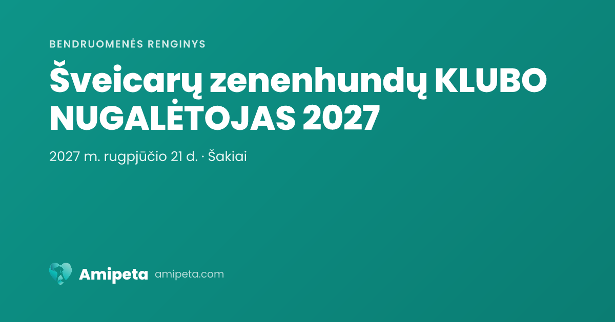 Šveicarų zenenhundų KLUBO NUGALĖTOJAS 2027