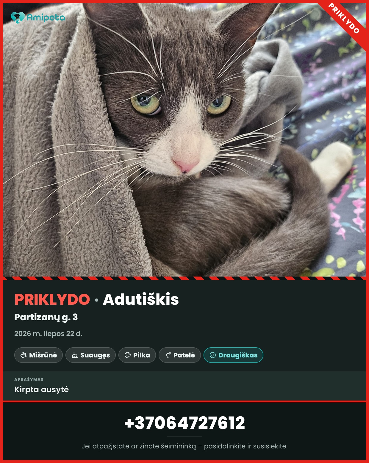 Priklydęs augintinis – Adutiškis